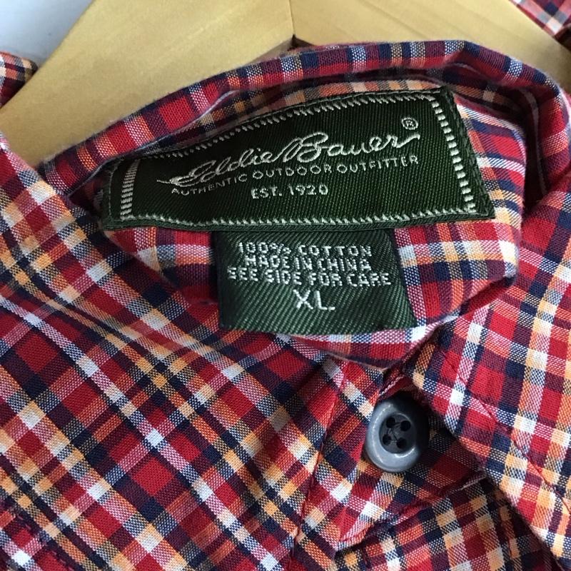 エディーバウアー Eddie Bauer シャツ、ブラウス 半袖 半袖シャツ チェックシャツ カラーシャツ XL チェック マルチカラー / マルチカラー / multicolor メンズ USED 古着 中古 10158967