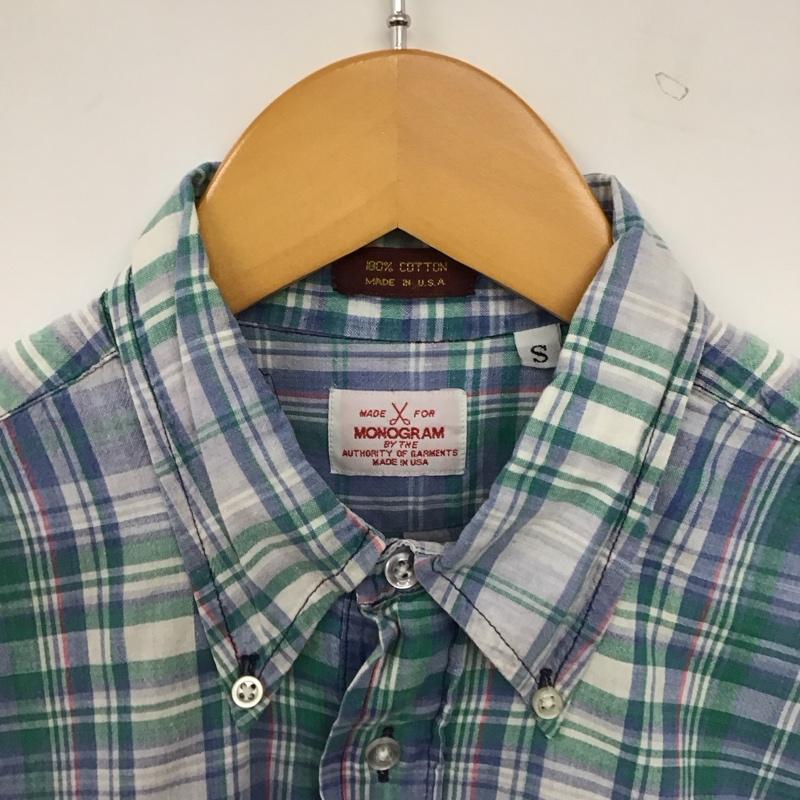 モノグラム MONOGRAM シャツ、ブラウス 半袖 半袖シャツ チェックシャツ カラーシャツ S チェック マルチカラー / マルチカラー / multicolor メンズ USED 古着 中古 10158968