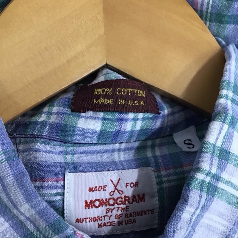 モノグラム MONOGRAM シャツ、ブラウス 半袖 半袖シャツ チェックシャツ カラーシャツ S チェック マルチカラー / マルチカラー / multicolor メンズ USED 古着 中古 10158968