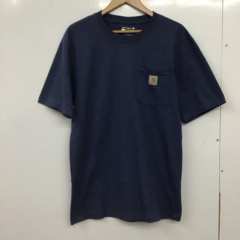 カーハート Carhartt Tシャツ 半袖 半袖カットソー プリントTシャツ クルーネックカットソー S ロゴ、文字 青 / ブルー / blue メンズ USED 古着 中古 10158972