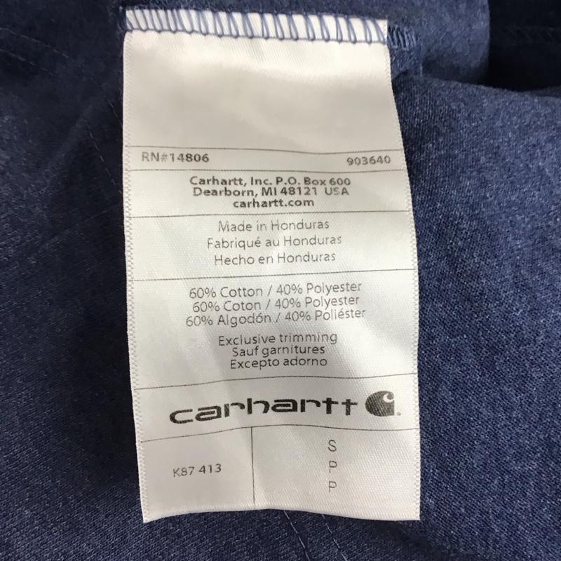 カーハート Carhartt Tシャツ 半袖 半袖カットソー プリントTシャツ クルーネックカットソー S ロゴ、文字 青 / ブルー / blue メンズ USED 古着 中古 10158972