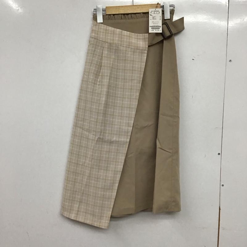 マジェスティックレゴン MAJESTIC LEGON スカート ロングスカート バイカラーラップIラインスカート タグ付 S 無地 X チェック ベージュ / ベージュ / beige レディース USED 古着 中古 10158976