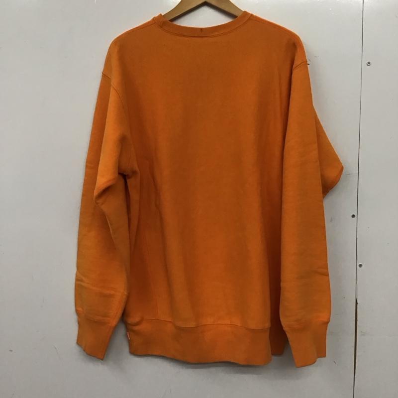 シュプリーム Supreme トレーナー 長袖 長袖トレーナー スウェット クルーネック プルオーバー L ロゴ、文字 橙 / オレンジ / orange メンズ USED 古着 中古 10158978