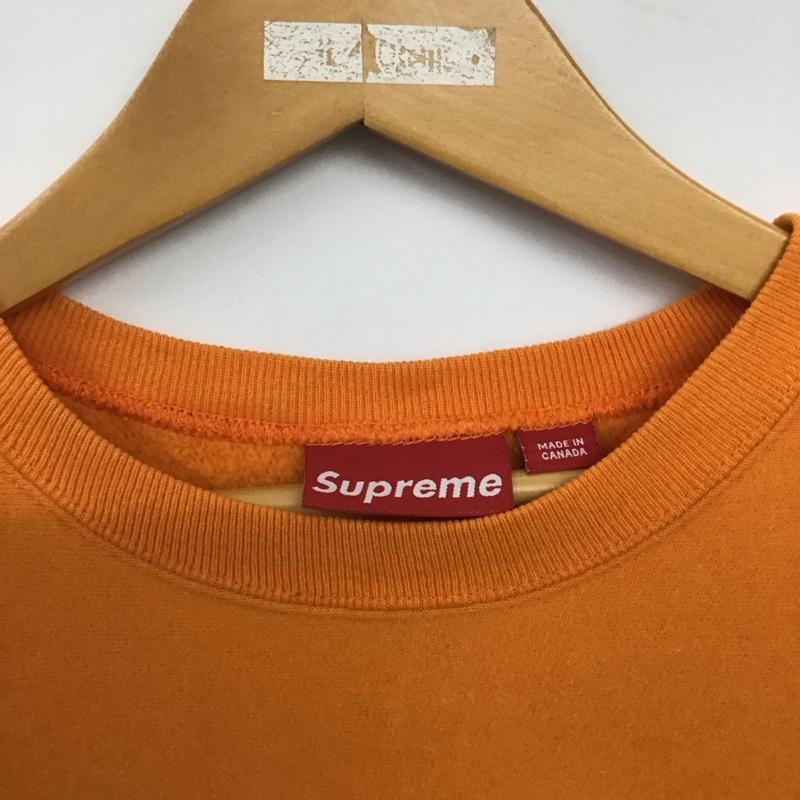 シュプリーム Supreme トレーナー 長袖 長袖トレーナー スウェット クルーネック プルオーバー L ロゴ、文字 橙 / オレンジ / orange メンズ USED 古着 中古 10158978