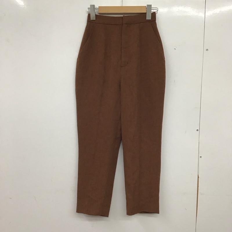 リエンダ rienda パンツ スラックス 110CS131-1940 センタープレスJ/WクロップドPT XS 無地 茶 / ブラウン / brown レディース USED 古着 中古 10158981