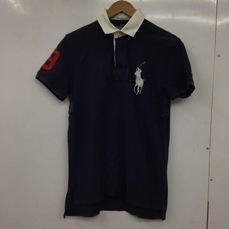 ポロバイラルフローレン Polo by RALPH LAUREN ポロシャツ 半袖 半袖ポロシャツ カラーシャツ 半袖カットソー S ロゴ、文字 紺 / ネイビー / navy メンズ USED 古着 中古 10158988