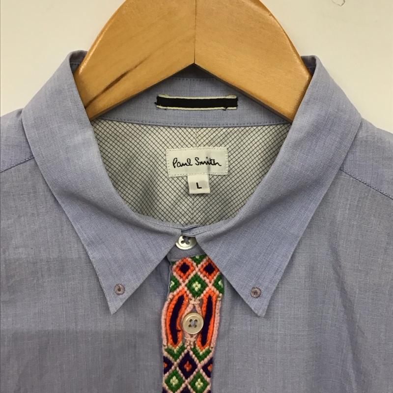 ポールスミス Paul Smith シャツ、ブラウス 長袖 長袖シャツ 無地シャツ カラーシャツ L 無地 水色 / ライトブルー / メンズ USED 古着 中古 10158990
