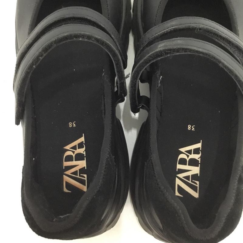 ザラ ZARA スニーカー スニーカー メリージェーン 厚底 38 無地 黒 / ブラック / black レディース USED 古着 中古 10159024