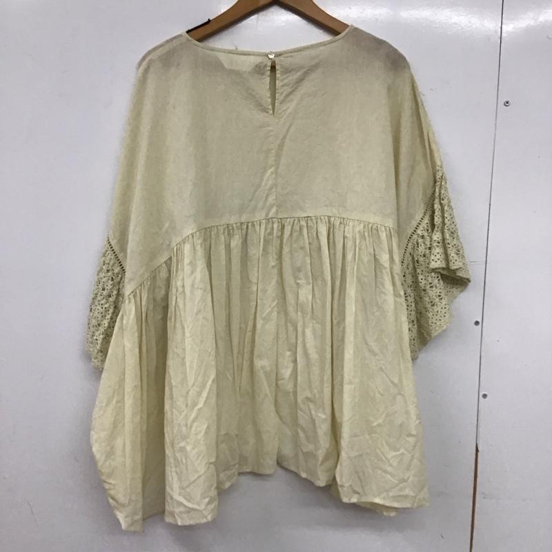 ナチュラルバイクリップ natural by clip カットソー 七分袖 FREE 無地 オフホワイト / オフホワイト / レディース USED 古着 中古 10159036