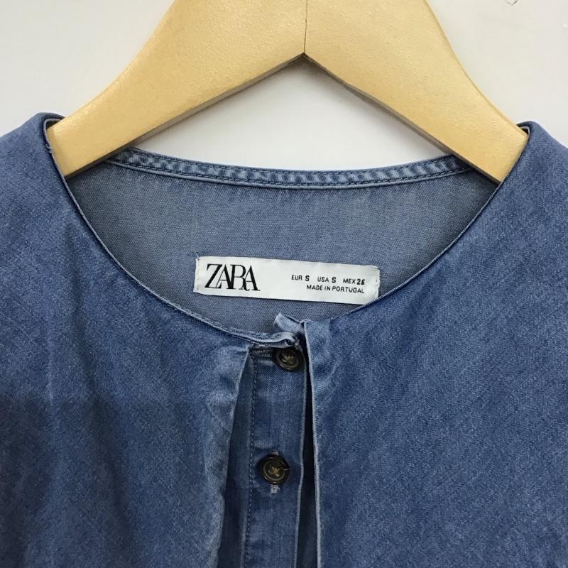 ザラ ZARA シャツ、ブラウス 長袖 S 無地 水色 / ライトブルー / レディース USED 古着 中古 10159040