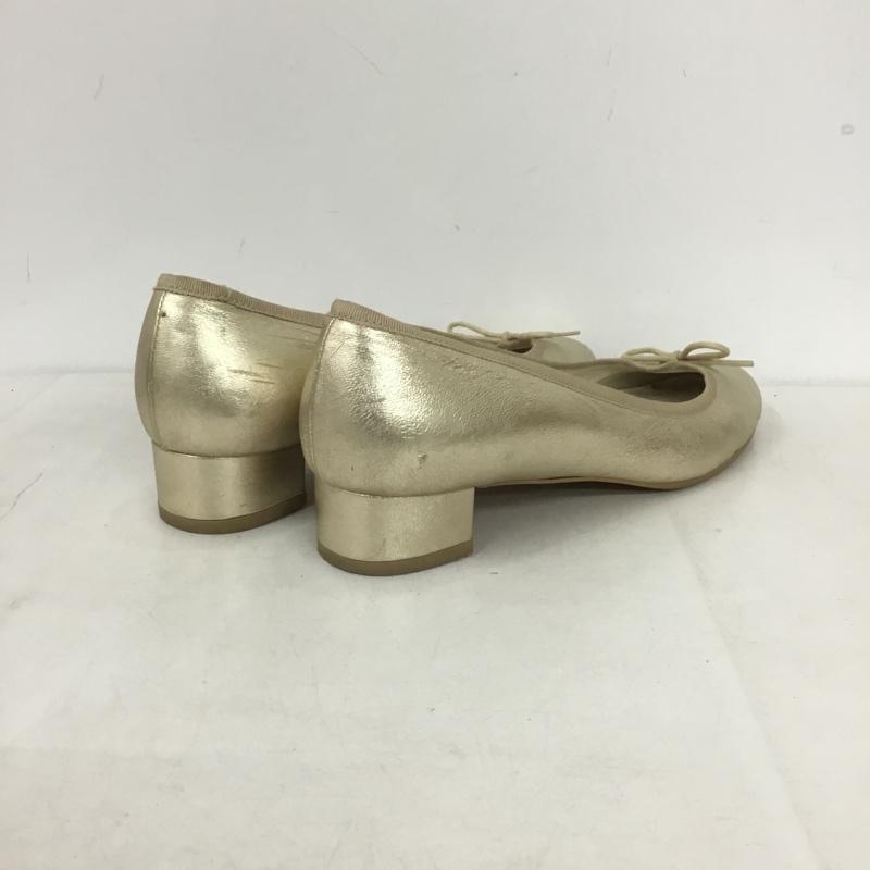 アニエス・ベー agnes b. パンプス パンプス リボンモチーフ ラウンドトゥ 23.5 23.5cm 無地 金 / ゴールド / gold color レディース USED 古着 中古 10159049