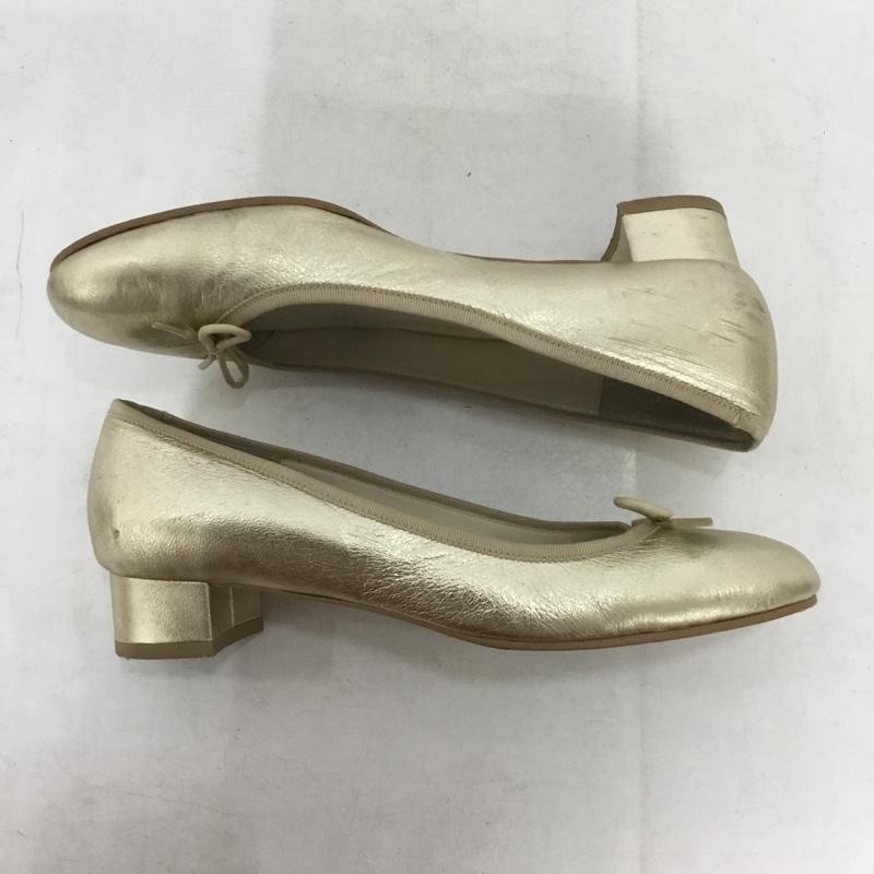 アニエス・ベー agnes b. パンプス パンプス リボンモチーフ ラウンドトゥ 23.5 23.5cm 無地 金 / ゴールド / gold color レディース USED 古着 中古 10159049