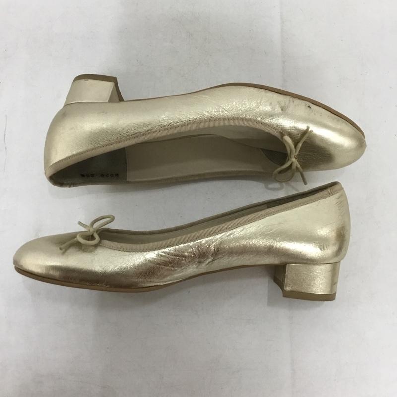 アニエス・ベー agnes b. パンプス パンプス リボンモチーフ ラウンドトゥ 23.5 23.5cm 無地 金 / ゴールド / gold color レディース USED 古着 中古 10159049