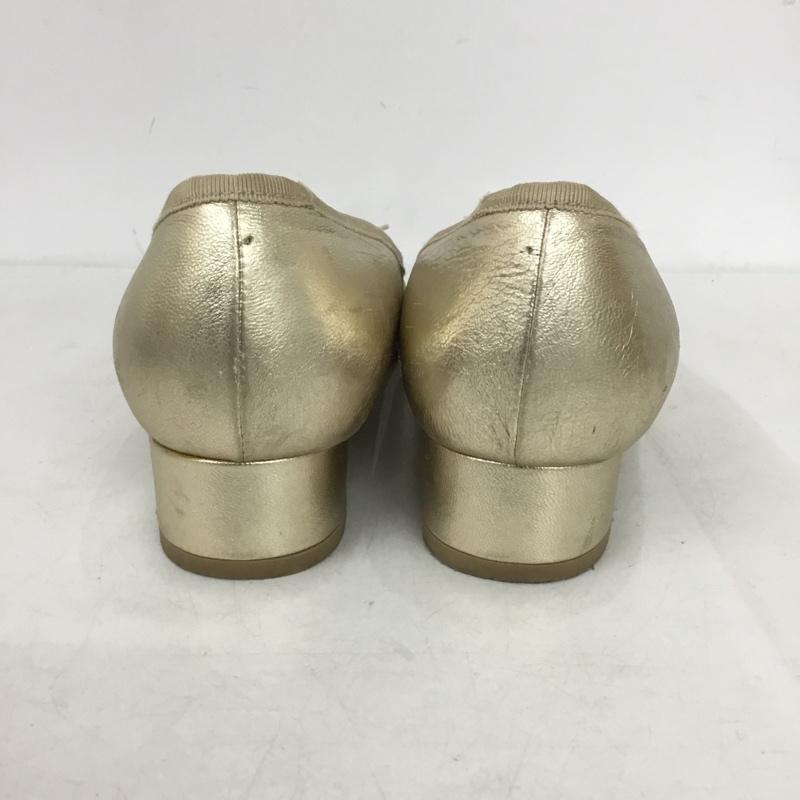 アニエス・ベー agnes b. パンプス パンプス リボンモチーフ ラウンドトゥ 23.5 23.5cm 無地 金 / ゴールド / gold color レディース USED 古着 中古 10159049