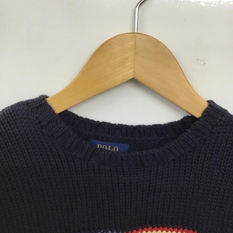 ポロラルフローレン POLO RALPH LAUREN ニット、セーター 長袖 7 無地 紺 / ネイビー / navy ボーイズ USED 古着 中古 10159053