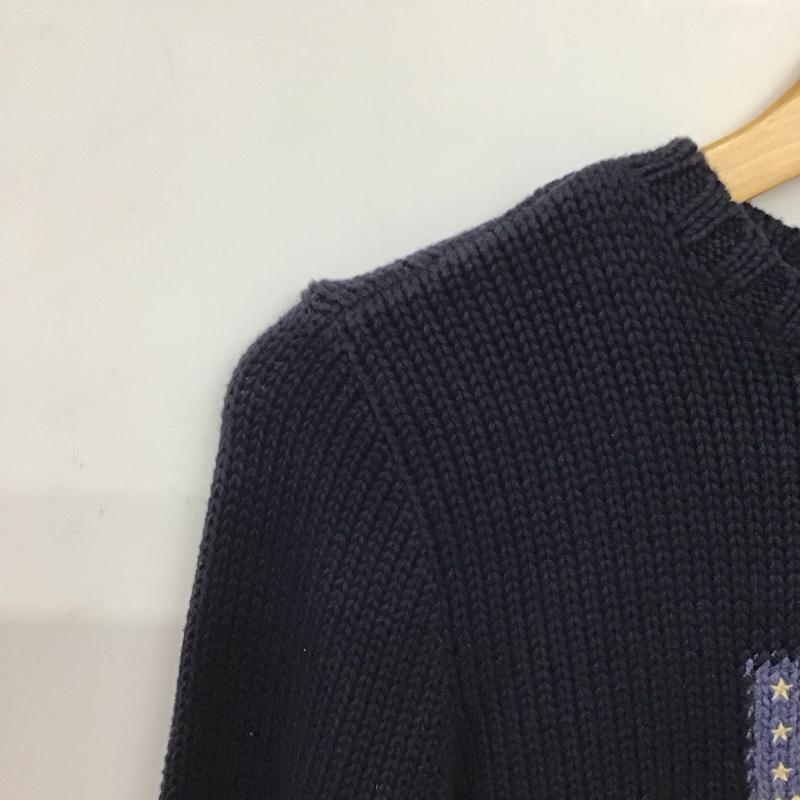 ポロラルフローレン POLO RALPH LAUREN ニット、セーター 長袖 7 無地 紺 / ネイビー / navy ボーイズ USED 古着 中古 10159053