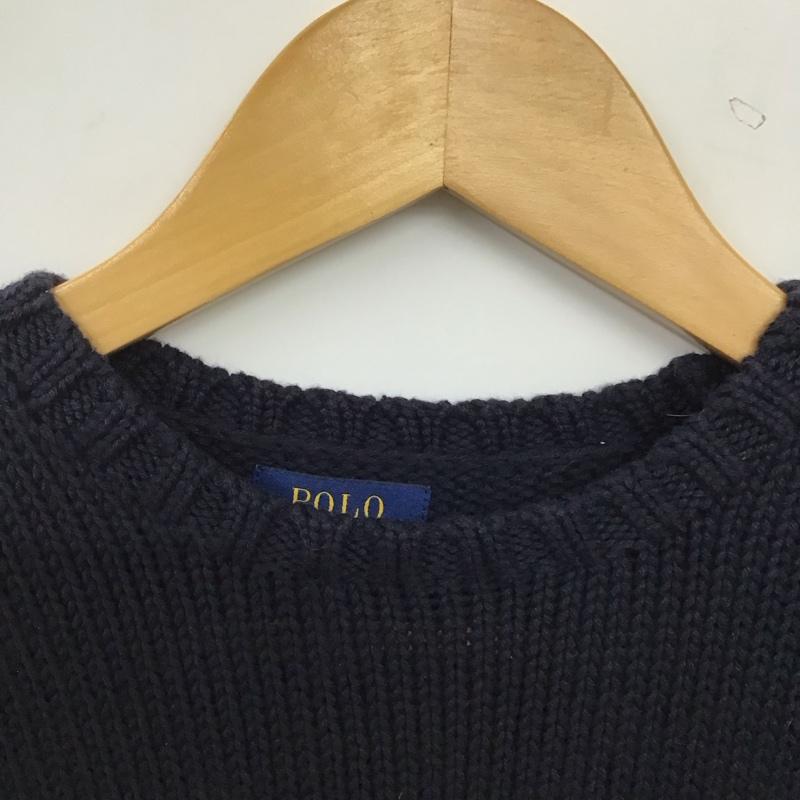 ポロラルフローレン POLO RALPH LAUREN ニット、セーター 長袖 7 無地 紺 / ネイビー / navy ボーイズ USED 古着 中古 10159053
