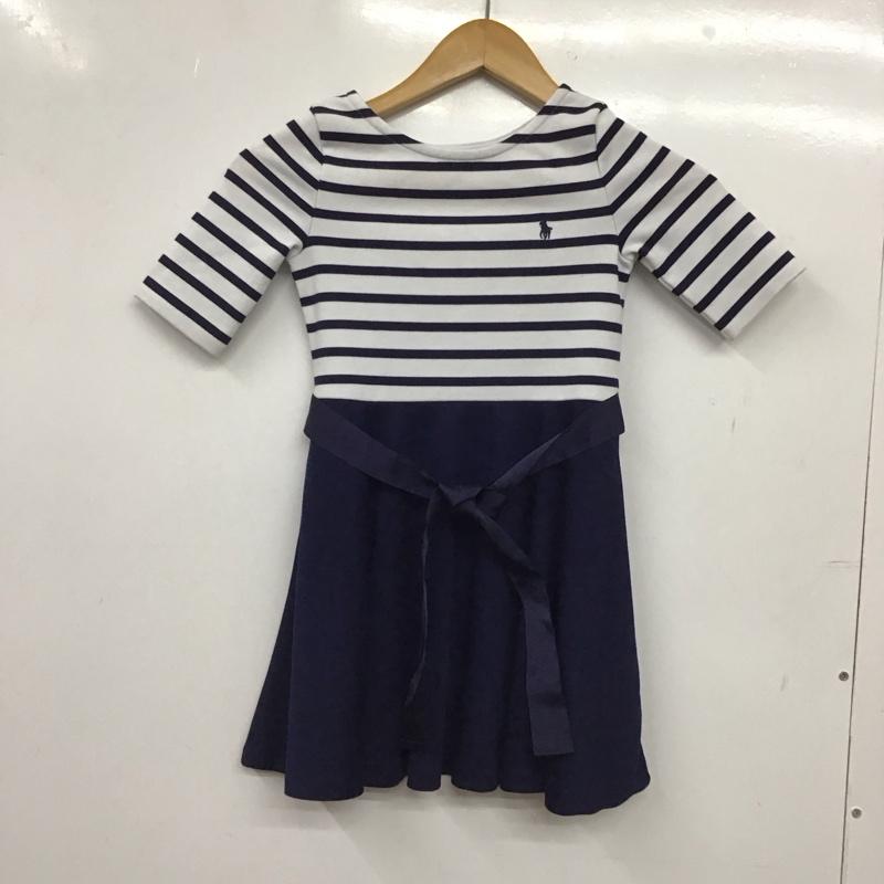 ポロラルフローレン POLO RALPH LAUREN ワンピース ミニスカート 5 ボーダー柄 X 無地 白 / ホワイト / white X 紺 / ネイビー / navy ガールズ USED 古着 中古 10159054