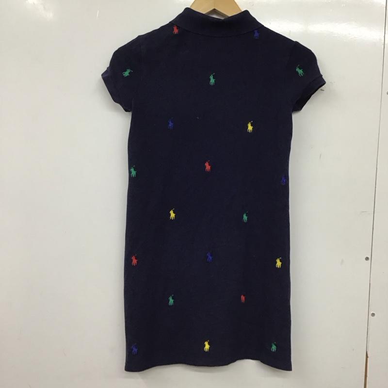 ポロラルフローレン POLO RALPH LAUREN ワンピース ひざ丈スカート M ロゴ、文字 紺 / ネイビー / navy ガールズ USED 古着 中古 10159058