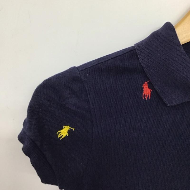 ポロラルフローレン POLO RALPH LAUREN ワンピース ひざ丈スカート M ロゴ、文字 紺 / ネイビー / navy ガールズ USED 古着 中古 10159058