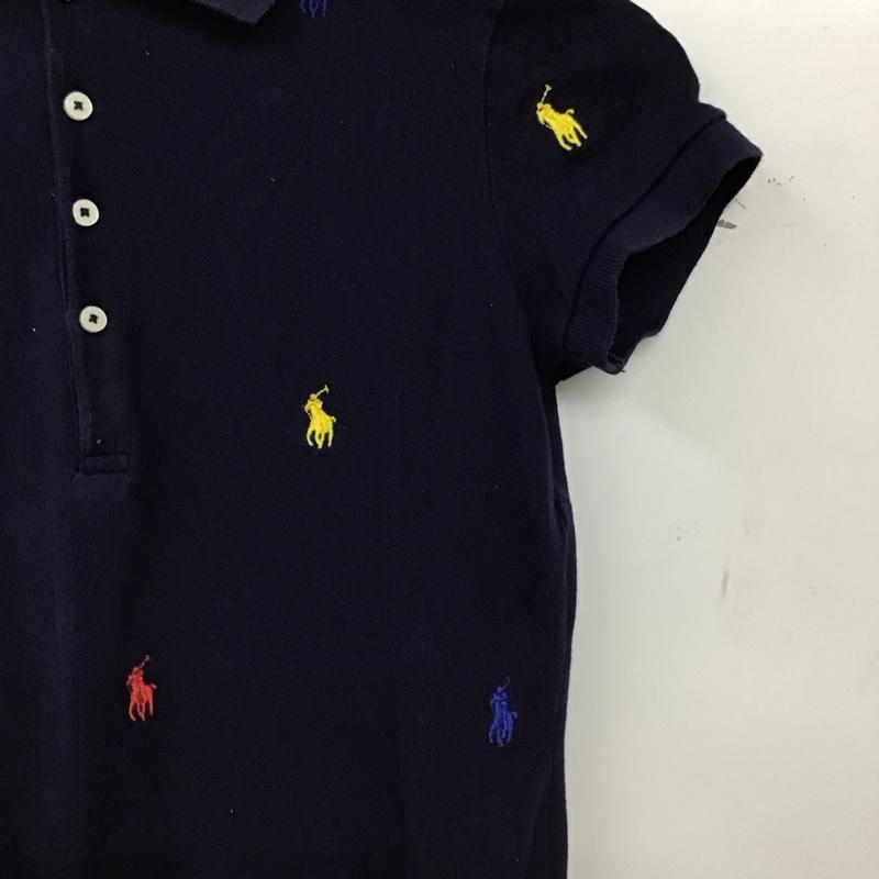 ポロラルフローレン POLO RALPH LAUREN ワンピース ひざ丈スカート M ロゴ、文字 紺 / ネイビー / navy ガールズ USED 古着 中古 10159058
