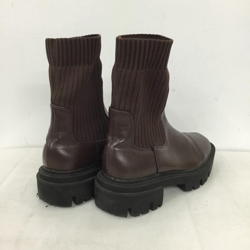 カスタネ Kastane ブーツ 一般 ソックスブーツ サイドゴアソックスブーツ 38 無地 茶 / ブラウン / brown レディース USED 古着 中古 10159065
