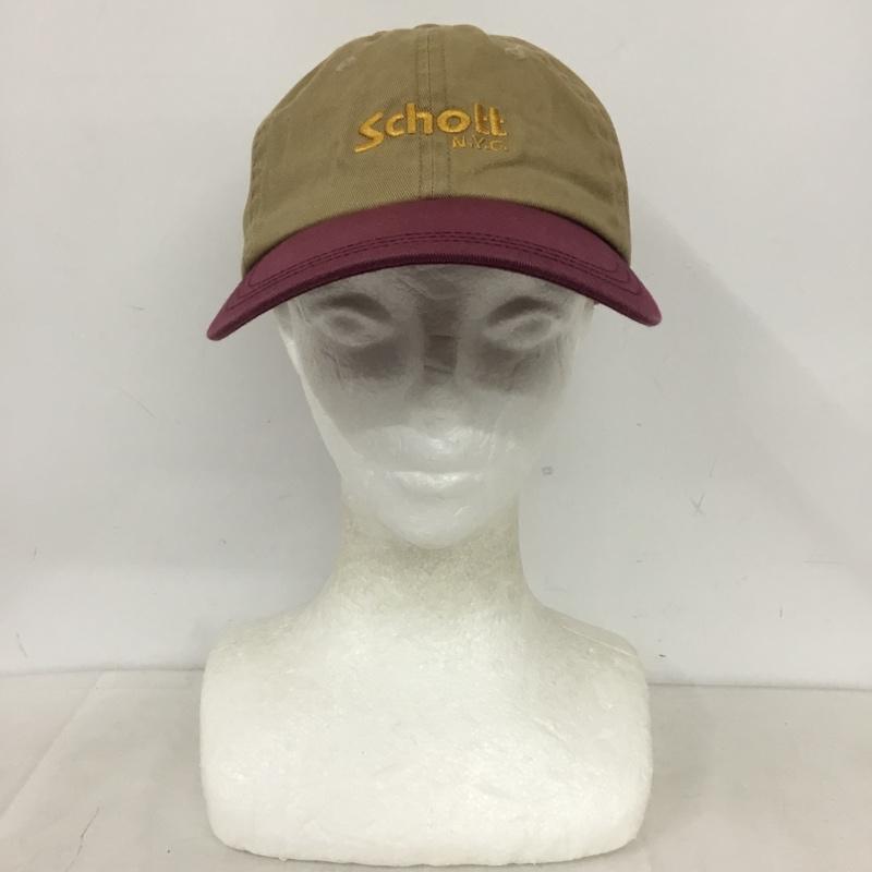 ショット schott 帽子 キャップ SC017 バイカラー ロゴ、文字 ベージュ / ベージュ / beige X 紫 / パープル / purple メンズ USED 古着 中古 10159084