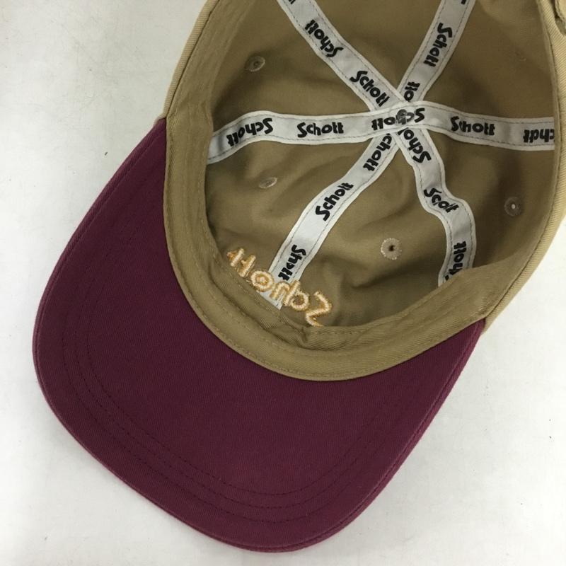 ショット schott 帽子 キャップ SC017 バイカラー ロゴ、文字 ベージュ / ベージュ / beige X 紫 / パープル / purple メンズ USED 古着 中古 10159084