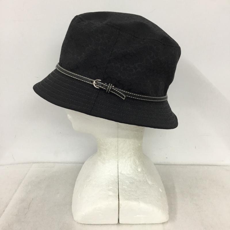 コーチ COACH 帽子 ハット バケットハット 総柄 黒 / ブラック / black レディース USED 古着 中古 10159085