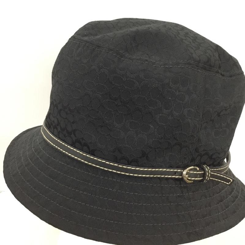 コーチ COACH 帽子 ハット バケットハット 総柄 黒 / ブラック / black レディース USED 古着 中古 10159085
