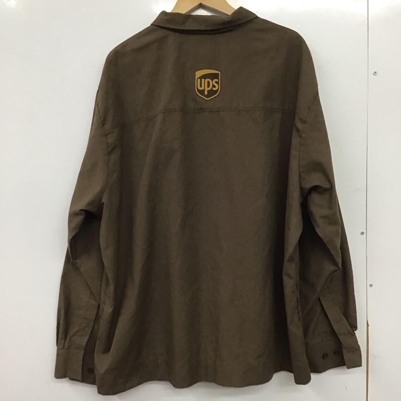 ウェアガード Wear Guard シャツ、ブラウス 長袖 長袖シャツ カジュアルシャツ XXL ロゴ、文字 茶 / ブラウン / brown メンズ USED 古着 中古 10159101