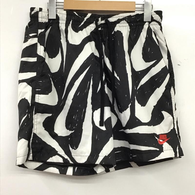 ナイキ NIKE パンツ ショートパンツ ショートパンツ ハーフパンツ カジュアルパンツ M プリント 白 / ホワイト / white X 黒 / ブラック / black メンズ USED 古着 中古 10159105