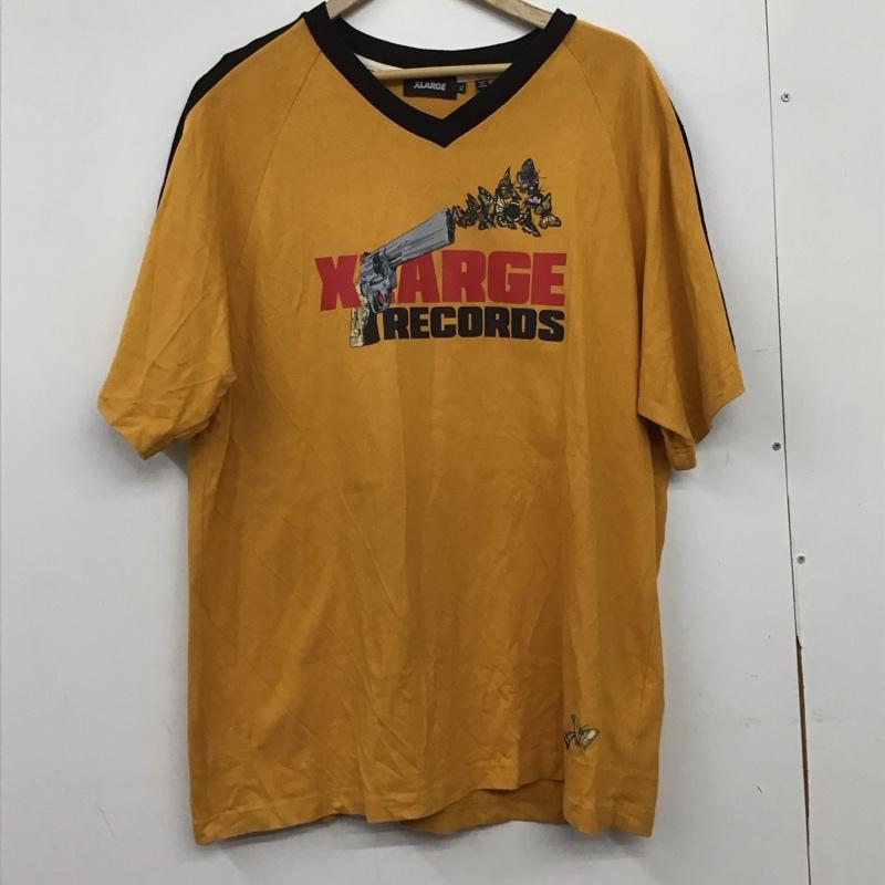 エクストララージ XLARGE Tシャツ 半袖 半袖カットソー Vネックカットソー プリントTシャツ XL ロゴ、文字 橙 / オレンジ / orange メンズ USED 古着 中古 10159107