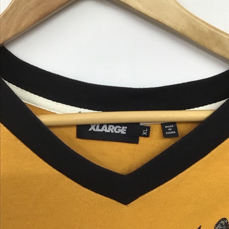 エクストララージ XLARGE Tシャツ 半袖 半袖カットソー Vネックカットソー プリントTシャツ XL ロゴ、文字 橙 / オレンジ / orange メンズ USED 古着 中古 10159107