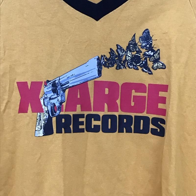 エクストララージ XLARGE Tシャツ 半袖 半袖カットソー Vネックカットソー プリントTシャツ XL ロゴ、文字 橙 / オレンジ / orange メンズ USED 古着 中古 10159107