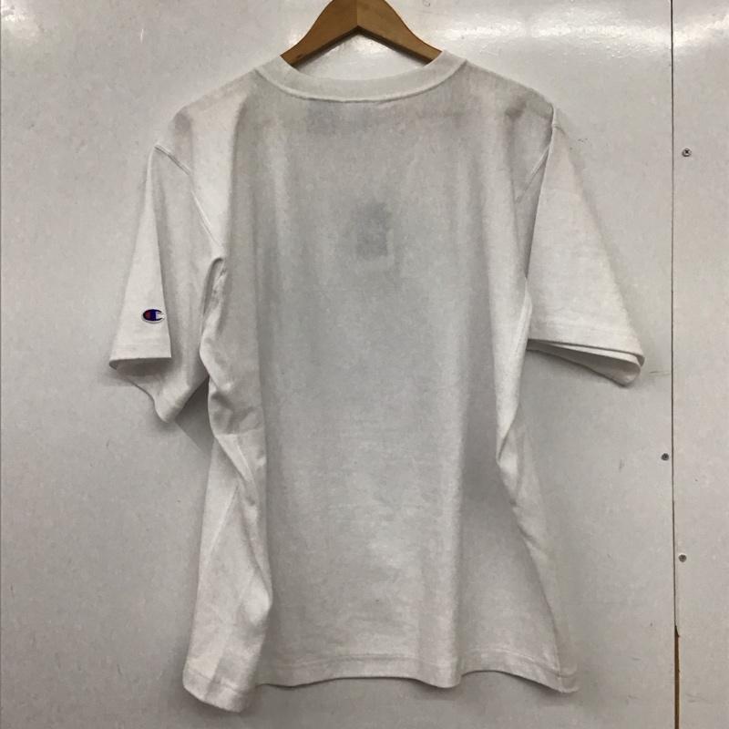 チャンピオン Champion Tシャツ 半袖 半袖カットソー プリントTシャツ クルーネックカットソー L ロゴ、文字 白 / ホワイト / white メンズ USED 古着 中古 10159111