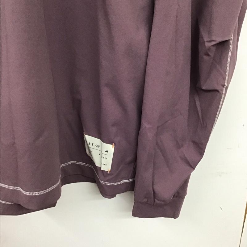 アディダス adidas カットソー 長袖 長袖カットソー プリントカットソー クルーネック L ロゴ、文字 紫 / パープル / purple メンズ USED 古着 中古 10159119