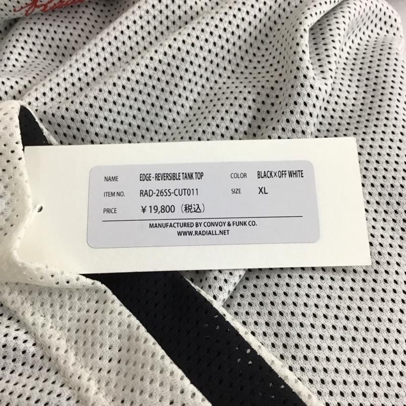 ラディアル RADIALL タンクトップ タンクトップ タンクトップ ノースリーブカットソー クルーネック XL ロゴ、文字 白 / ホワイト / white X 黒 / ブラック / black メンズ USED 古着 中古 10159130