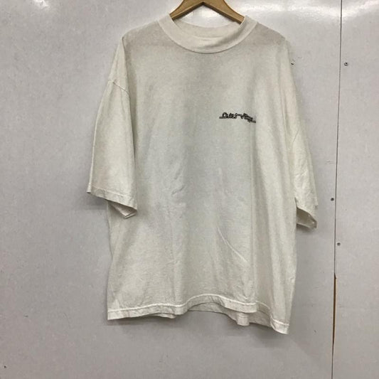 イズネス ミュージック ISNESS MUSIC Tシャツ 半袖 半袖カットソー プリントTシャツ クルーネックカットソー L ロゴ、文字 白 / ホワイト / white メンズ USED 古着 中古 10159131