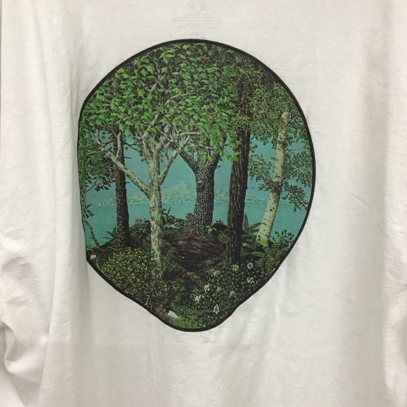 イズネス ミュージック ISNESS MUSIC Tシャツ 半袖 半袖カットソー プリントTシャツ クルーネックカットソー L ロゴ、文字 白 / ホワイト / white メンズ USED 古着 中古 10159131