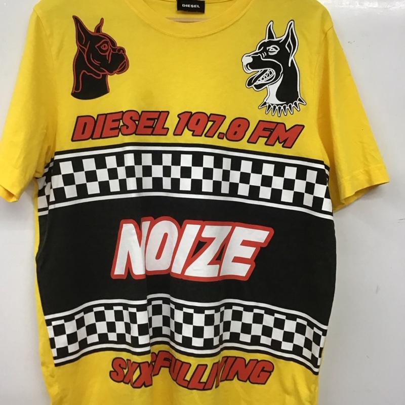 ディーゼル DIESEL Tシャツ 半袖 半袖カットソー プリントTシャツ クルーネックカットソー M プリント 黄 / イエロー / yellow メンズ USED 古着 中古 10159132