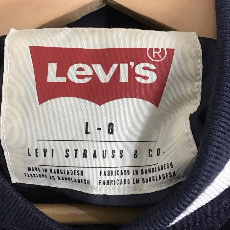 リーバイス Levi s ジャケット、上着 ジャンパー、ブルゾン ナイロンジャケット カジュアルジャケット アウター L ロゴ、文字 紺 / ネイビー / navy メンズ USED 古着 中古 10159140