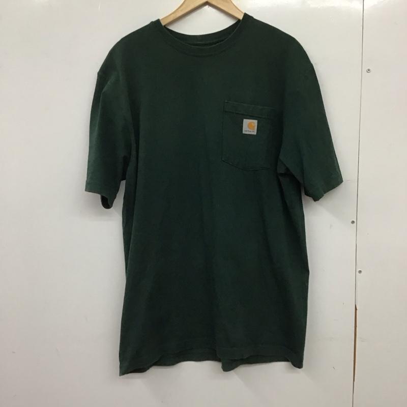 カーハート Carhartt Tシャツ 半袖 半袖カットソー プリントTシャツ クルーネックカットソー M ロゴ、文字 緑 / グリーン / green メンズ USED 古着 中古 10159141