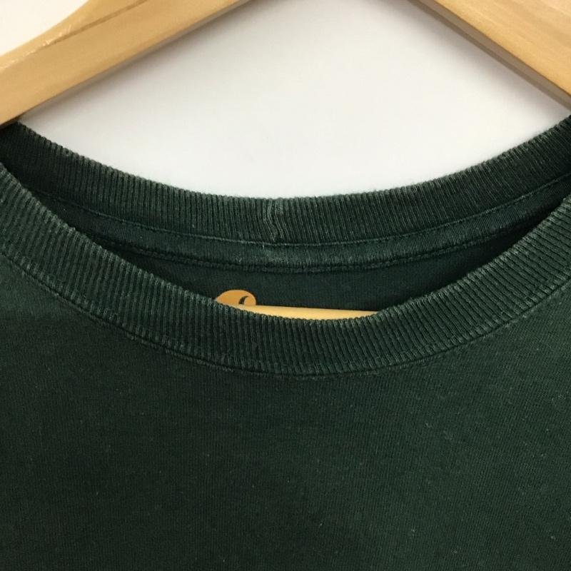 カーハート Carhartt Tシャツ 半袖 半袖カットソー プリントTシャツ クルーネックカットソー M ロゴ、文字 緑 / グリーン / green メンズ USED 古着 中古 10159141