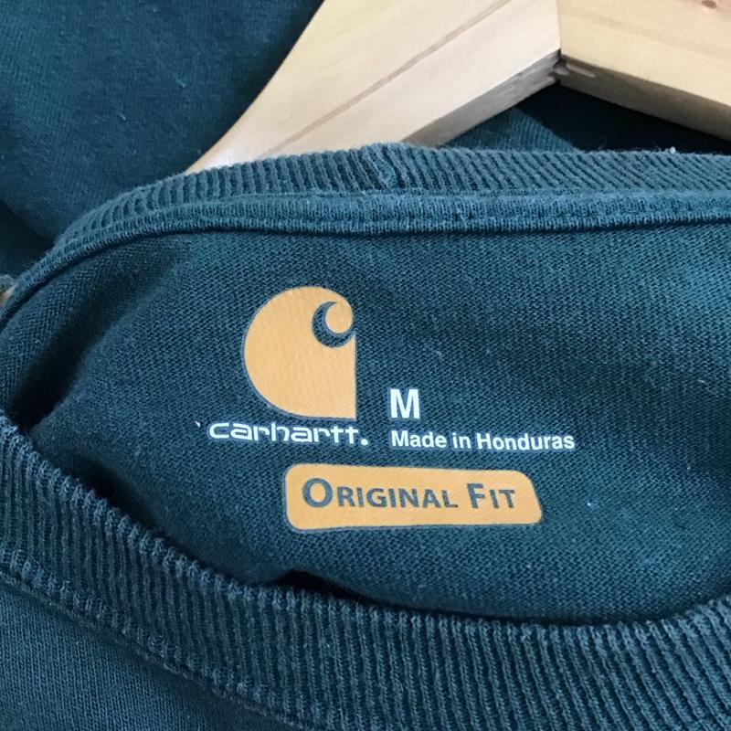 カーハート Carhartt Tシャツ 半袖 半袖カットソー プリントTシャツ クルーネックカットソー M ロゴ、文字 緑 / グリーン / green メンズ USED 古着 中古 10159141