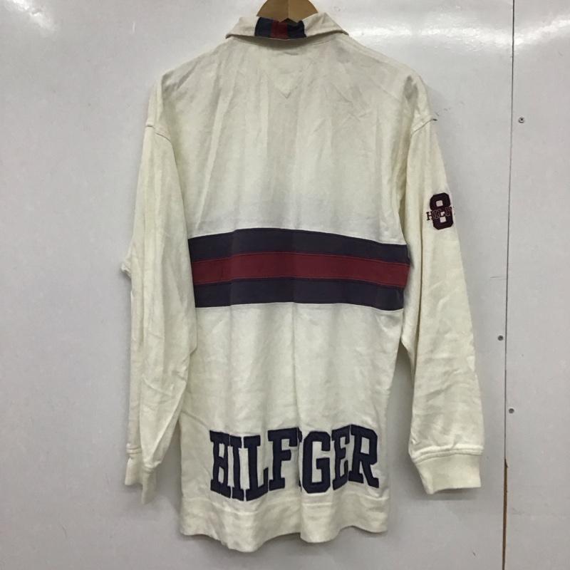 トミーヒルフィガー TOMMY HILFIGER カットソー 長袖 長袖カットソー ジップアップネック L ロゴ、文字 アイボリー / アイボリー / メンズ USED 古着 中古 10159144