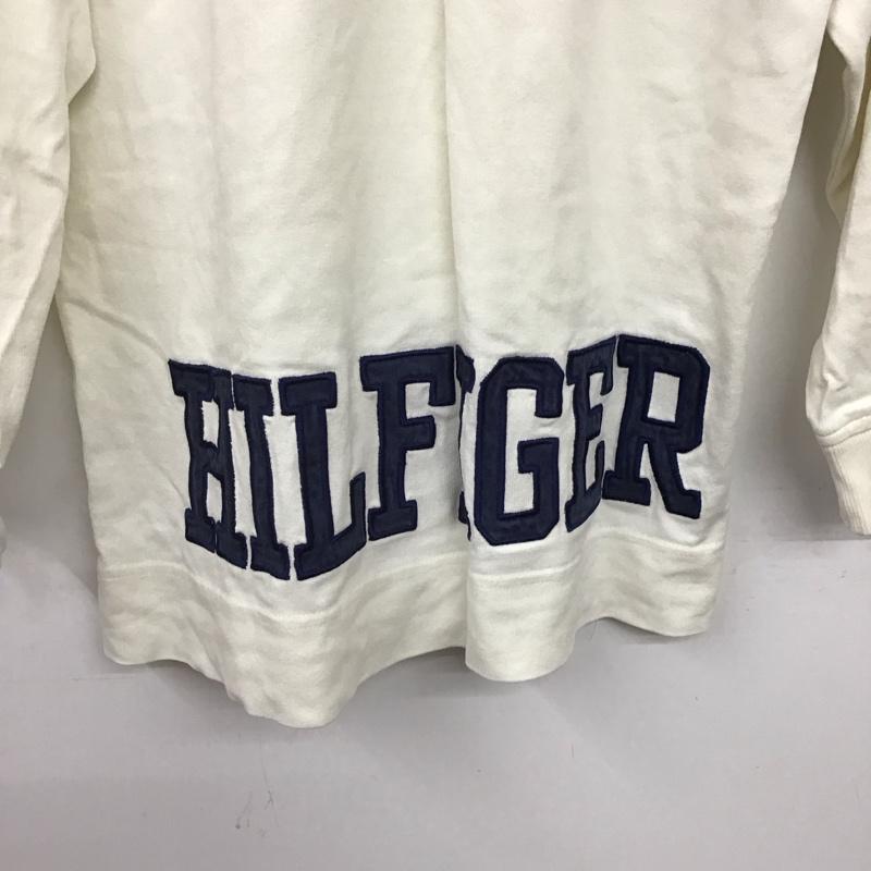 トミーヒルフィガー TOMMY HILFIGER カットソー 長袖 長袖カットソー ジップアップネック L ロゴ、文字 アイボリー / アイボリー / メンズ USED 古着 中古 10159144