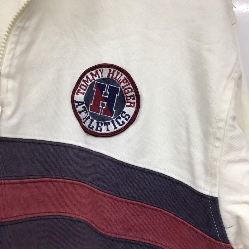 トミーヒルフィガー TOMMY HILFIGER カットソー 長袖 長袖カットソー ジップアップネック L ロゴ、文字 アイボリー / アイボリー / メンズ USED 古着 中古 10159144