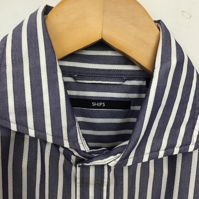 シップス SHIPS シャツ、ブラウス 長袖 長袖シャツ ストライプシャツ S ストライプ 紺 / ネイビー / navy メンズ USED 古着 中古 10159146
