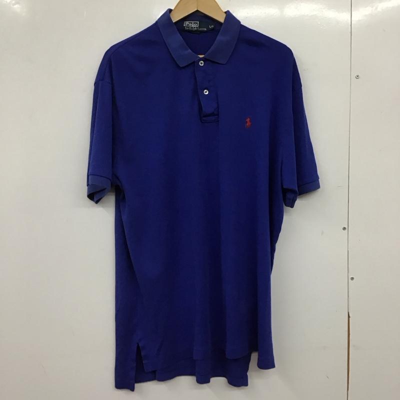 ポロバイラルフローレン Polo by RALPH LAUREN ポロシャツ 半袖 半袖ポロシャツ カラーシャツ 半袖カットソー L ロゴ、文字 青 / ブルー / blue メンズ USED 古着 中古 10159152